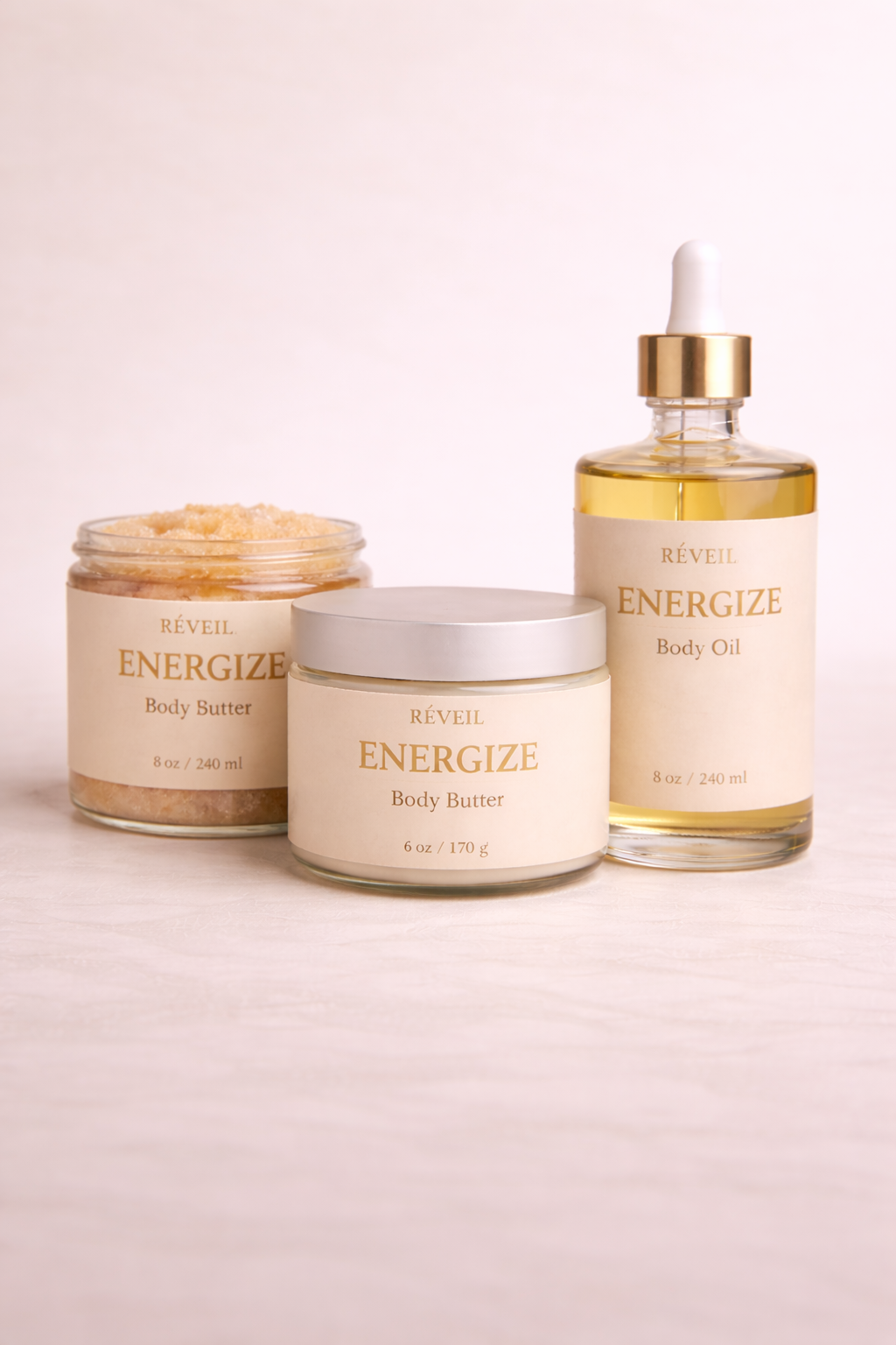 Réveil Energize Ritual Set (Scrub + Oil + Butter)